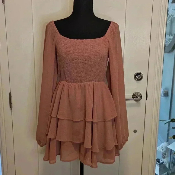 Entro Rose Long Sleeve Ruffle Romper, Size M - Picture 1 of 5